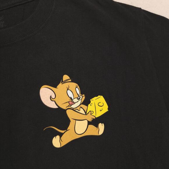 Tom and Jerry Causal Crew Neck Short Sleeve Graphic T-Shirt Mens Size M Black - Picture 4 of 9